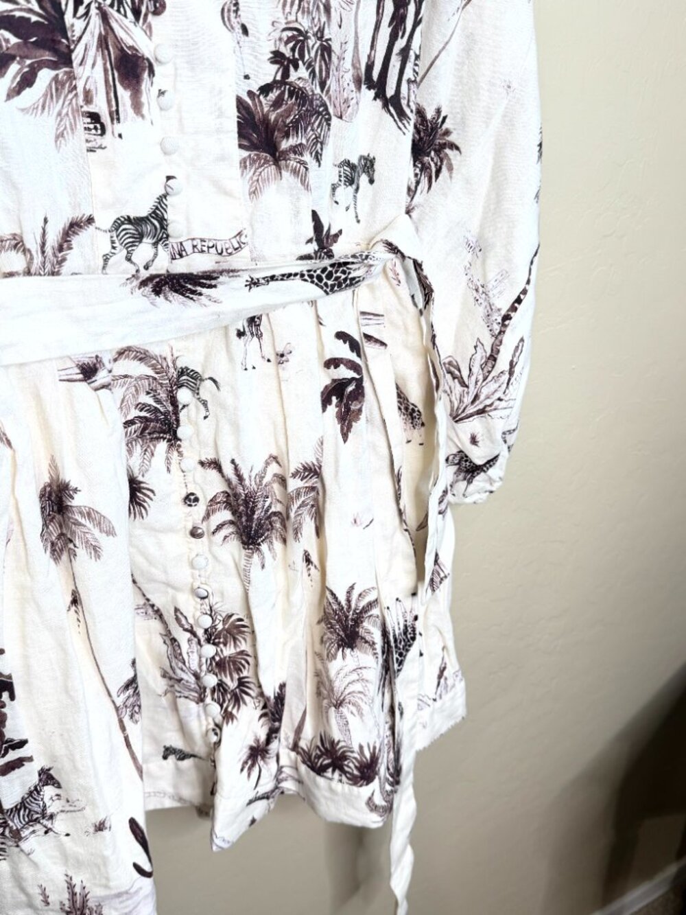 Banana Republic Lightweight Linen Mini Flowy Dress Large - Picture 7 of 11